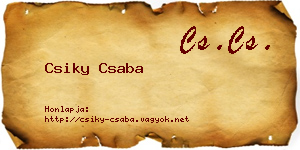 Csiky Csaba névjegykártya